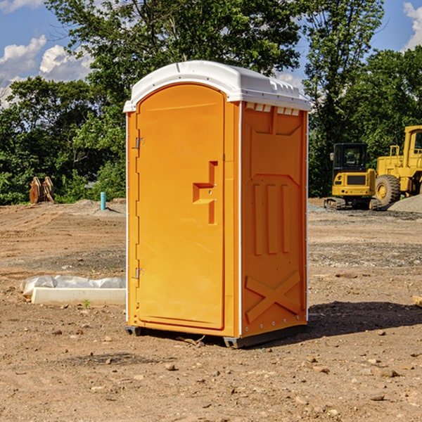 how often are the porta potties cleaned and serviced during a rental period in Stout